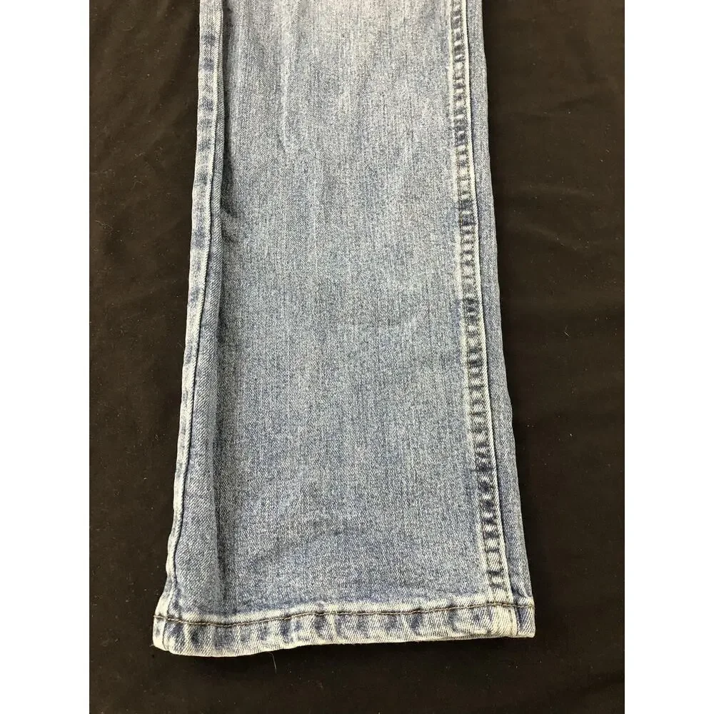 Wrangler Jeans Mens 34x32 Blue Light Wash Straight Stretch Denim Authentics